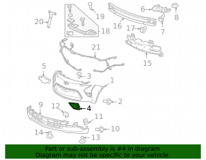 Front bumper trim right Chevrolet Bolt EV 22-23 structure
