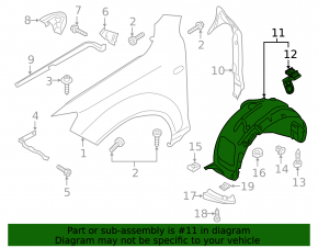 Front right mudguard Audi Q7 4L 10-15