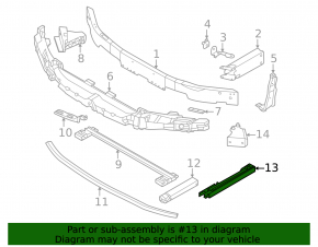 Fang of the lower reinforcement of the front bumper left BMW X1 F48 16-22 rear