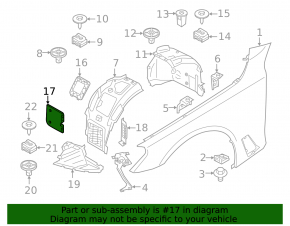 Front mudguard hatch left lower BMW 7 G11 G12 16-19