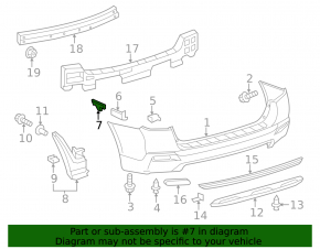 Rear bumper mount outer left Toyota Highlander 08-13