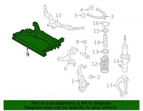 Infiniti G25 G35 G37 4D 2006-2015 AWD Front Subframe (Iron)
