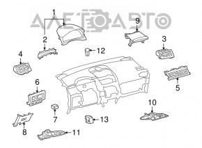 Central air duct Lexus Hs250h 10-12