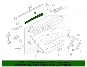 Door trim molding card rear left VW Passat 20-22 gray