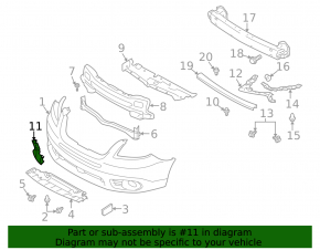 Front bumper grille right Subaru b10 Tribeca