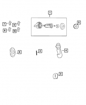 Front Left Lock Cylinder Dodge Journey 11-20