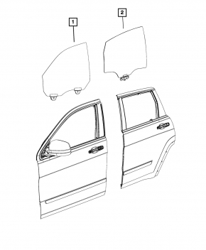Front left door glass Chrysler 200 15-17 triplex