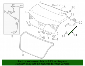 Left trunk lid shock absorber for Honda Civic XI FE/FL 22-24 4d