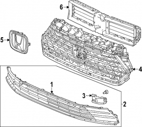 Honda Accord 23 Radiator Grille Emblem - Under Radar
