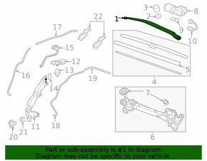 Right wiper arm for Honda CRV 12-16