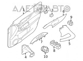 Nissan Rogue 14-20 Front Right Window Regulator Trim Black, Texture