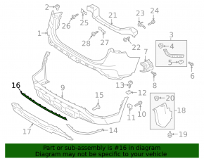 Rear bumper molding central Hyundai Santa FE 19-20 structure