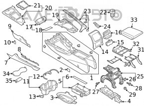 Center console trim Audi A4 B9 17-19 aluminum, bumps, dent