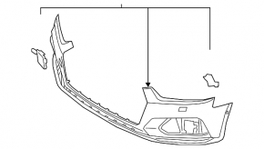 Bare front bumper Audi A5 F5 17-19 for parking sensors, without washers