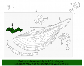 Front headlight mount right Hyundai Sonata 20-22 side