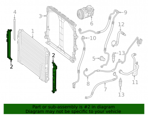 Air conditioning condenser radiator cover left Mercedes GLC 43 AMG 16-19