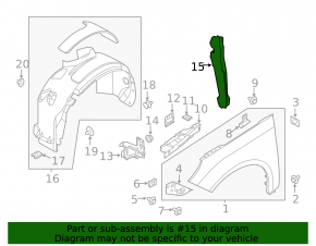 Wing seal door-wing right Ford Focus mk3 11-18
