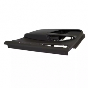 Door trim card rear right Ford Fusion mk5 13-16 black with black insert leather, armrest black leather, molding dark wood gloss, scratches, abrasions, scuffs