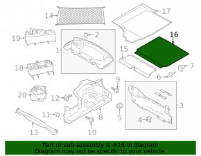 Trunk floor Ford Mustang mk6 15-23 convertible