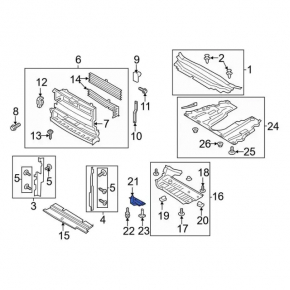 Left radiator deflector for Ford Fusion mk5 17-20 2.0T