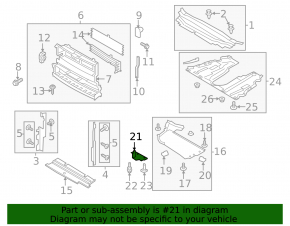 Left radiator deflector for Ford Fusion mk5 17-20 2.0T