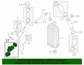 Right lower air pipe Hyundai Santa FE Sport 17-18 2.0T