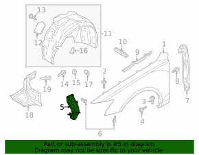 Right wing bracket Audi A6 C7 12-18 large