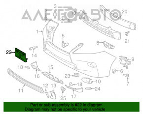 Front license plate area Lexus RX350 RX450h 13-15 rest, structure