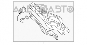 Lower control arm under the rear right spring, Hyundai Sonata 16-19 hybrid