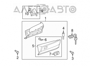 Toyota Camry v40 glove compartment, black