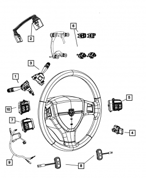 Steering wheel control buttons left Jeep Compass 11-16 type 2