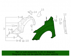 Front left wing Subaru Impreza 17-23 GK