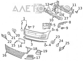 Front Bumper Reinforcement VW Golf 15-21