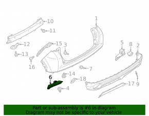 Rear bumper mount left foam plastic Mitsubishi Eclipse Cross 18-20