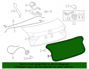 Lexus IS 14-20 trunk lid seal