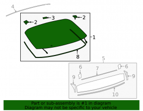 Toyota Prius 50 16-16 rear trunk glass (main windshield wiper)