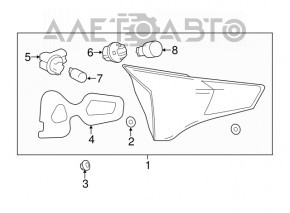 Inner tailgate light right Toyota Rav4 16-18 halogen