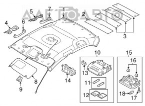 Headlining Hyundai Elantra AD 17-20 without sunroof gray