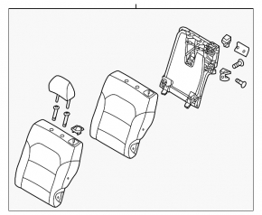 Rear seat backrest, 2nd row, left, Kia Niro 17-22 HEV, PHEV, combined, gray, fabric, without headrest