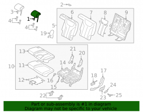 Rear left headrest Hyundai Santa FE 19-23 black leather