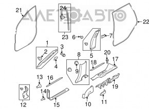 Subaru b9 Tribeca outer front left door sill plate
