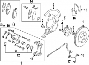 Front left brake disc cover for Mazda CX-30 20-23