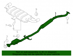 Exhaust line middle section with catalytic converter Mazda CX-50 23-25 2.5T