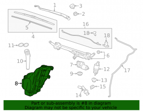 Chevrolet Impala 14-20 washer reservoir without neck and sensor