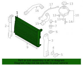 BMW X3 F25 13-17 2.0T Water Cooling Radiator