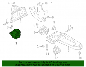 Right engine mount for BMW X3 F25 11-17 N55
