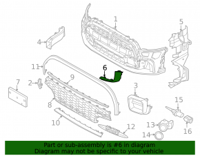 Front bumper molding left Mini Cooper 22-24 JCW pkg