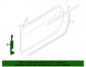 Wing seal door-wing right BMW 4 F32/33 14-20 convertible, Coupe