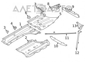 Central underbody protection BMW X3 G01 18-24 no fragments, cracks