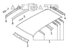 Roof metal Subaru Forester 19-SK without sunroof, on body, butts